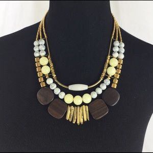 David Aubrey Gemstone & Wood Necklace